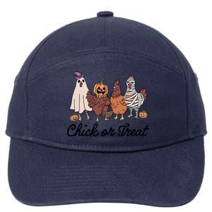 Chick Or Treat Halloween Witch Spooky Chicken 7-Panel Snapback Hat