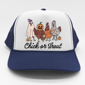 Chick Or Treat Halloween Witch Spooky Chicken Trucker Hat