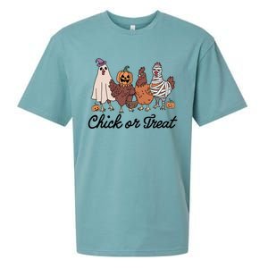 Chick Or Treat Halloween Witch Spooky Chicken Sueded Cloud Jersey T-Shirt