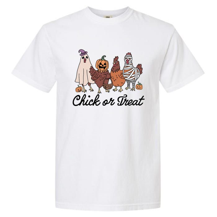 Chick Or Treat Halloween Witch Spooky Chicken Garment-Dyed Heavyweight T-Shirt