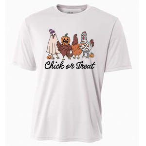 Chick Or Treat Halloween Witch Spooky Chicken Cooling Performance Crew T-Shirt