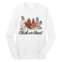 Chick Or Treat Halloween Witch Spooky Chicken Long Sleeve Shirt