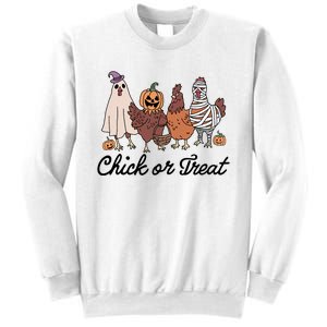 Chick Or Treat Halloween Witch Spooky Chicken Sweatshirt