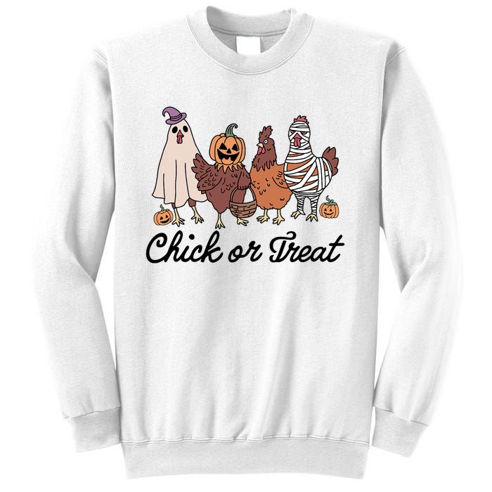 Chick Or Treat Halloween Witch Spooky Chicken Sweatshirt