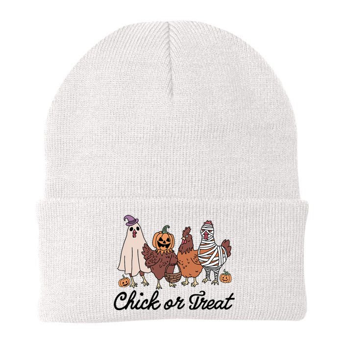 Chick Or Treat Halloween Witch Spooky Chicken Knit Cap Winter Beanie