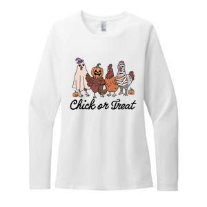 Chick Or Treat Halloween Witch Spooky Chicken Womens CVC Long Sleeve Shirt