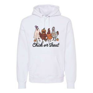 Chick Or Treat Halloween Witch Spooky Chicken Premium Hoodie