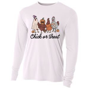 Chick Or Treat Halloween Witch Spooky Chicken Cooling Performance Long Sleeve Crew