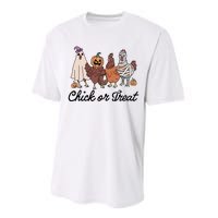 Chick Or Treat Halloween Witch Spooky Chicken Performance Sprint T-Shirt