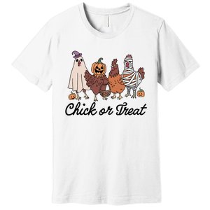 Chick Or Treat Halloween Witch Spooky Chicken Premium T-Shirt