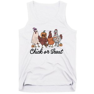 Chick Or Treat Halloween Witch Spooky Chicken Tank Top