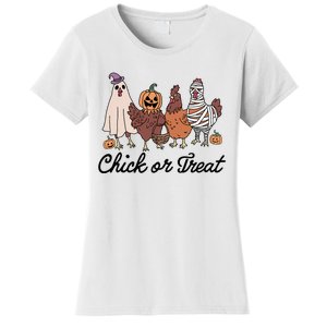 Chick Or Treat Halloween Witch Spooky Chicken Women's T-Shirt