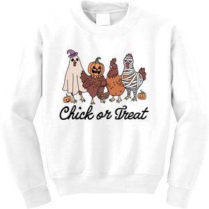 Chick Or Treat Halloween Witch Spooky Chicken Kids Sweatshirt