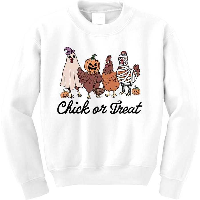 Chick Or Treat Halloween Witch Spooky Chicken Kids Sweatshirt