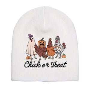 Chick Or Treat Halloween Witch Spooky Chicken Short Acrylic Beanie