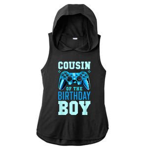 Cousin Of The Birthday Boy Matching Video Gamer Birthday Ladies PosiCharge Tri-Blend Wicking Draft Hoodie Tank