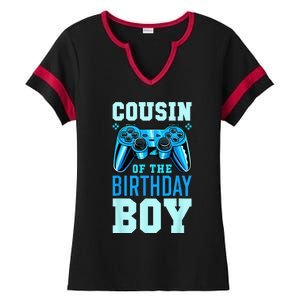 Cousin Of The Birthday Boy Matching Video Gamer Birthday Ladies Halftime Notch Neck Tee