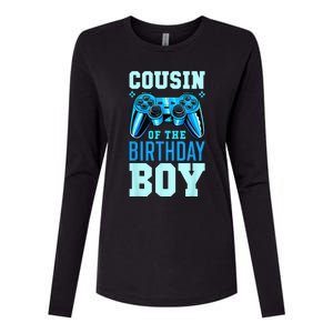 Cousin Of The Birthday Boy Matching Video Gamer Birthday Womens Cotton Relaxed Long Sleeve T-Shirt