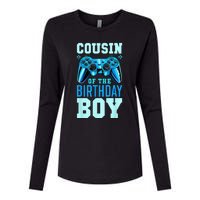 Cousin Of The Birthday Boy Matching Video Gamer Birthday Womens Cotton Relaxed Long Sleeve T-Shirt