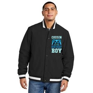 Cousin Of The Birthday Boy Matching Video Gamer Birthday Insulated Varsity Jacket