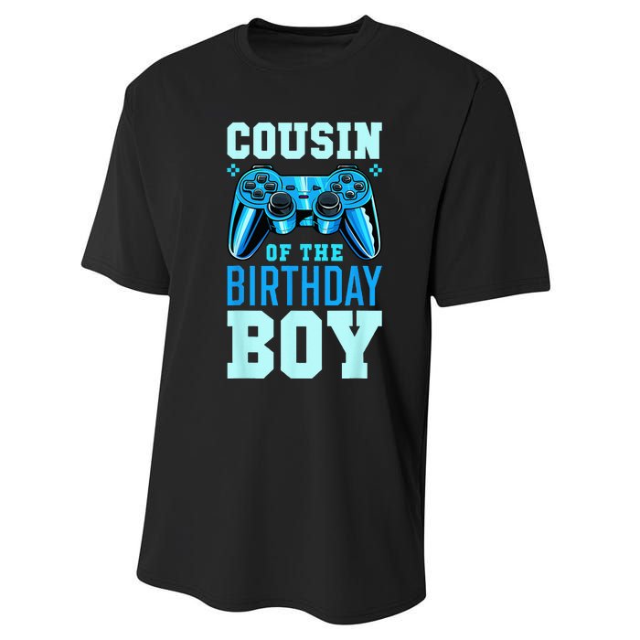 Cousin Of The Birthday Boy Matching Video Gamer Birthday Performance Sprint T-Shirt