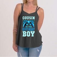 Cousin Of The Birthday Boy Matching Video Gamer Birthday Women's Strappy Tank