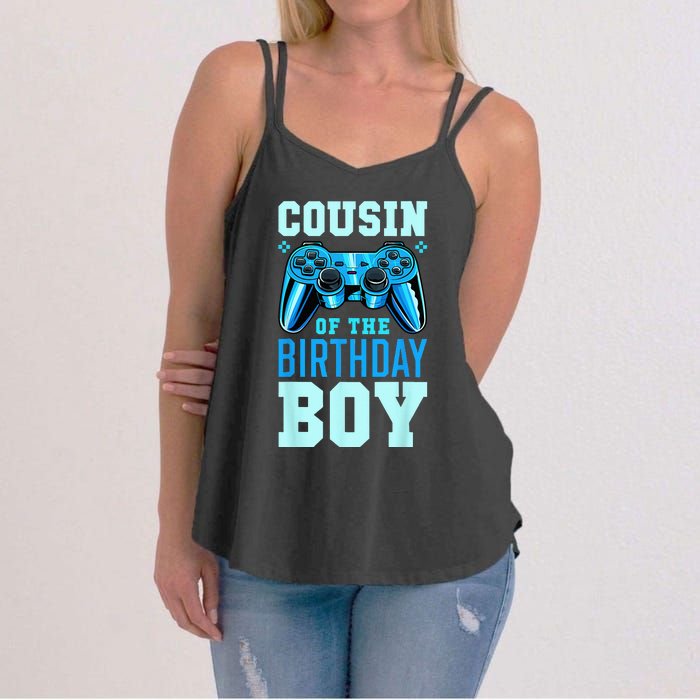 Cousin Of The Birthday Boy Matching Video Gamer Birthday Women's Strappy Tank