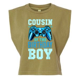 Cousin Of The Birthday Boy Matching Video Gamer Birthday Garment-Dyed Women's Muscle Tee