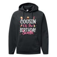 Cousin Of The Birthday Sweetie Girl Ice Cream Theme Party Performance Fleece Hoodie