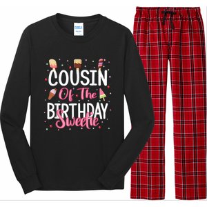 Cousin Of The Birthday Sweetie Girl Ice Cream Theme Party Long Sleeve Pajama Set