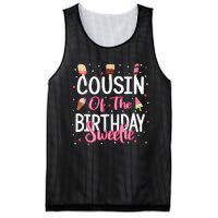 Cousin Of The Birthday Sweetie Girl Ice Cream Theme Party Mesh Reversible Basketball Jersey Tank