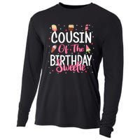 Cousin Of The Birthday Sweetie Girl Ice Cream Theme Party Cooling Performance Long Sleeve Crew