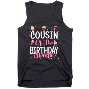 Cousin Of The Birthday Sweetie Girl Ice Cream Theme Party Tank Top