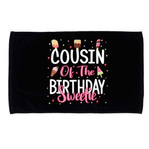 Cousin Of The Birthday Sweetie Girl Ice Cream Theme Party Microfiber Hand Towel