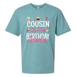 Cousin Of The Birthday Sweetie Girl Ice Cream Theme Party Sueded Cloud Jersey T-Shirt