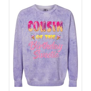 Cousin Of The Birthday Sweetie Ice Cream Birthday Colorblast Crewneck Sweatshirt