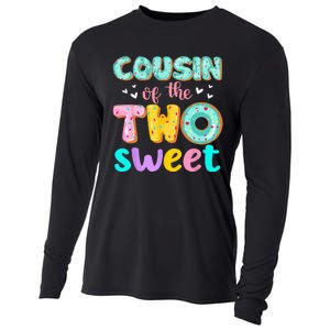 Cousin Of The Two Sweet Donut Birthday Family Theme Girl Cooling Performance Long Sleeve Crew