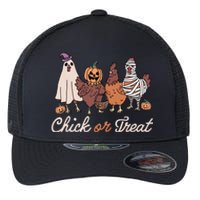 Chick Or Treat Halloween Witch Spooky Chicken Flexfit Unipanel Trucker Cap