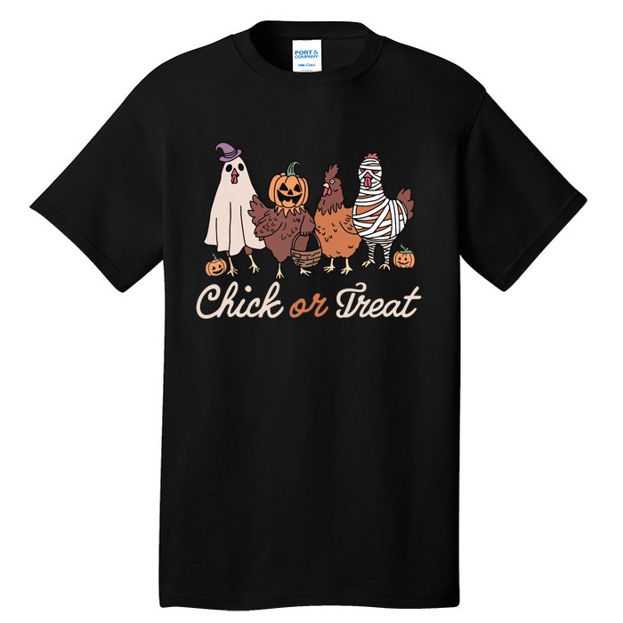 Chick Or Treat Halloween Witch Spooky Chicken Tall T-Shirt