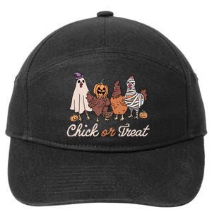 Chick Or Treat Halloween Witch Spooky Chicken 7-Panel Snapback Hat