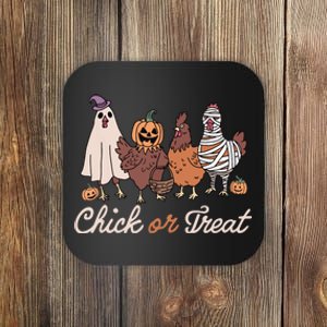 Chick Or Treat Halloween Witch Spooky Chicken Coaster