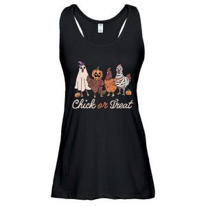 Chick Or Treat Halloween Witch Spooky Chicken Ladies Essential Flowy Tank