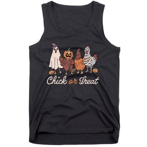 Chick Or Treat Halloween Witch Spooky Chicken Tank Top