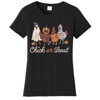 Chick Or Treat Halloween Witch Spooky Chicken Women's T-Shirt