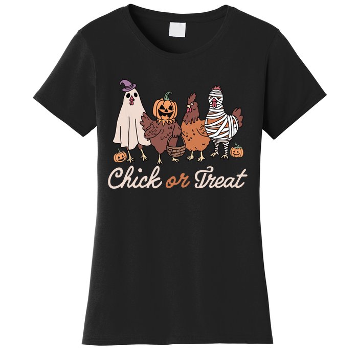 Chick Or Treat Halloween Witch Spooky Chicken Women's T-Shirt