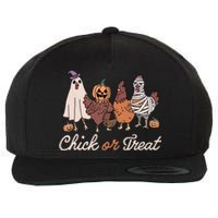 Chick Or Treat Halloween Witch Spooky Chicken Wool Snapback Cap