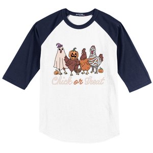 Chick Or Treat Halloween Witch Spooky Chicken Baseball Sleeve Shirt