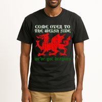 Come Over To The Welsh Side Red Dragon Flag Of Wales Rugby Tall T-Shirt