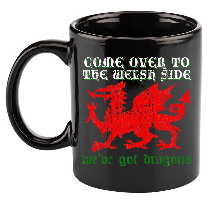 Come Over To The Welsh Side Red Dragon Flag Of Wales Rugby 11oz C Handle Ceramic Mug