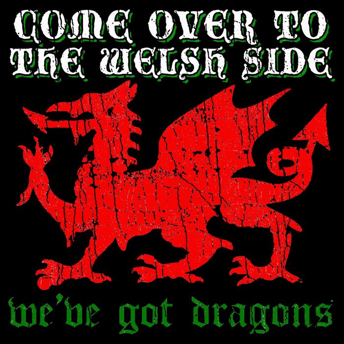 Come Over To The Welsh Side Red Dragon Flag Of Wales Rugby Drawstring Bag